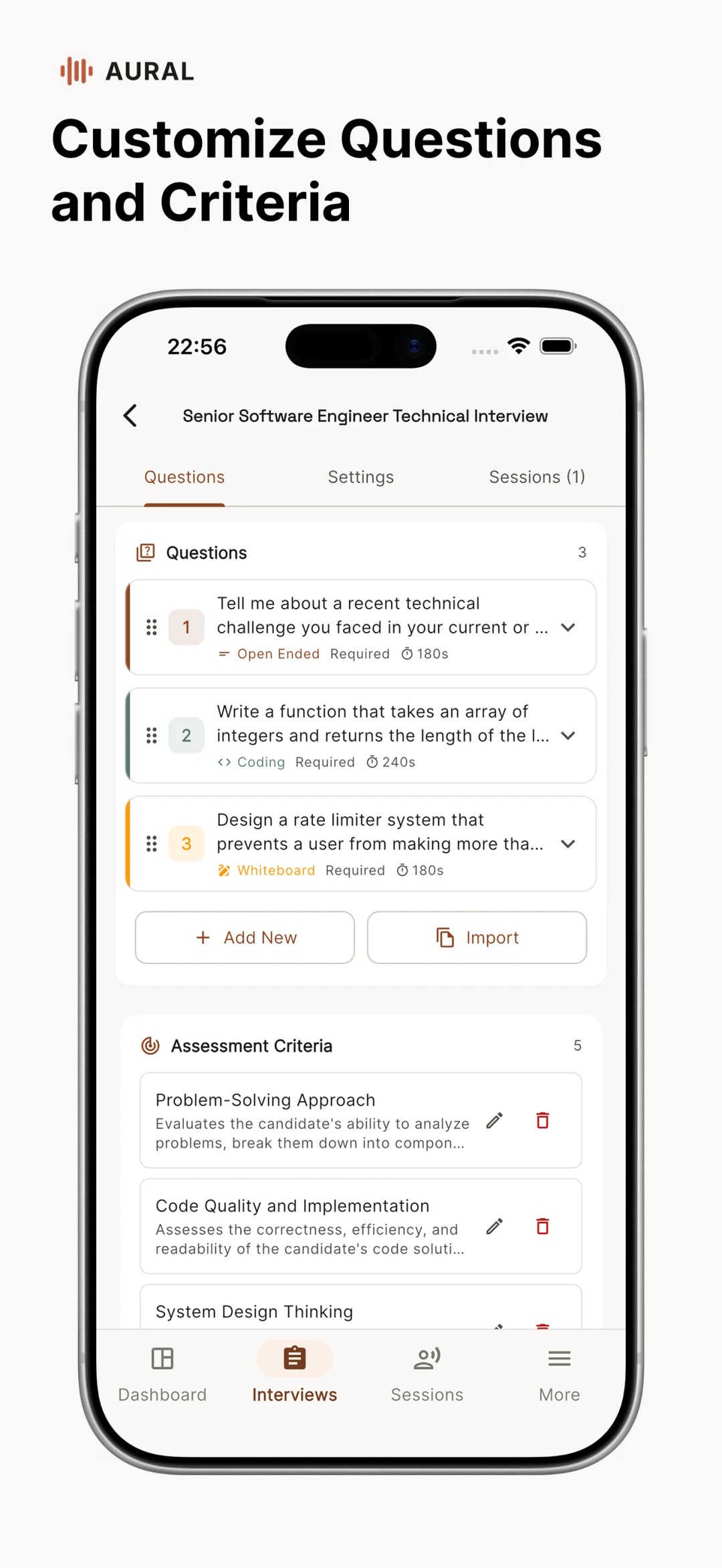 Aural mobile app — Interview questions